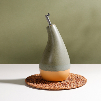 Mu yun keramička boca za ulje, automatsko otvaranje i zatvaranje, kuhinjska boca za ulje, moderni minimalistički stil, kod 20250711 summer breeze-oil pot