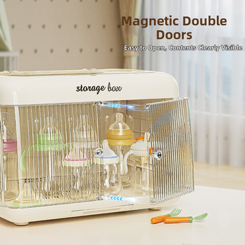 Spremnik za čuvanje bočica za bebe, plastični, dvostruka vrata, pravokutni oblik, montaža na stol