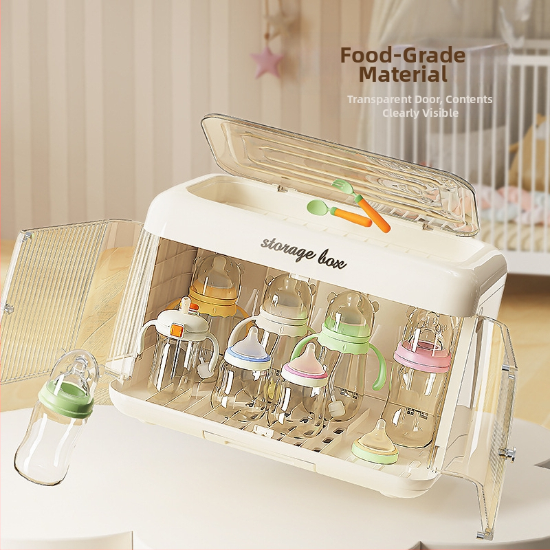 Spremnik za čuvanje bočica za bebe, plastični, dvostruka vrata, pravokutni oblik, montaža na stol