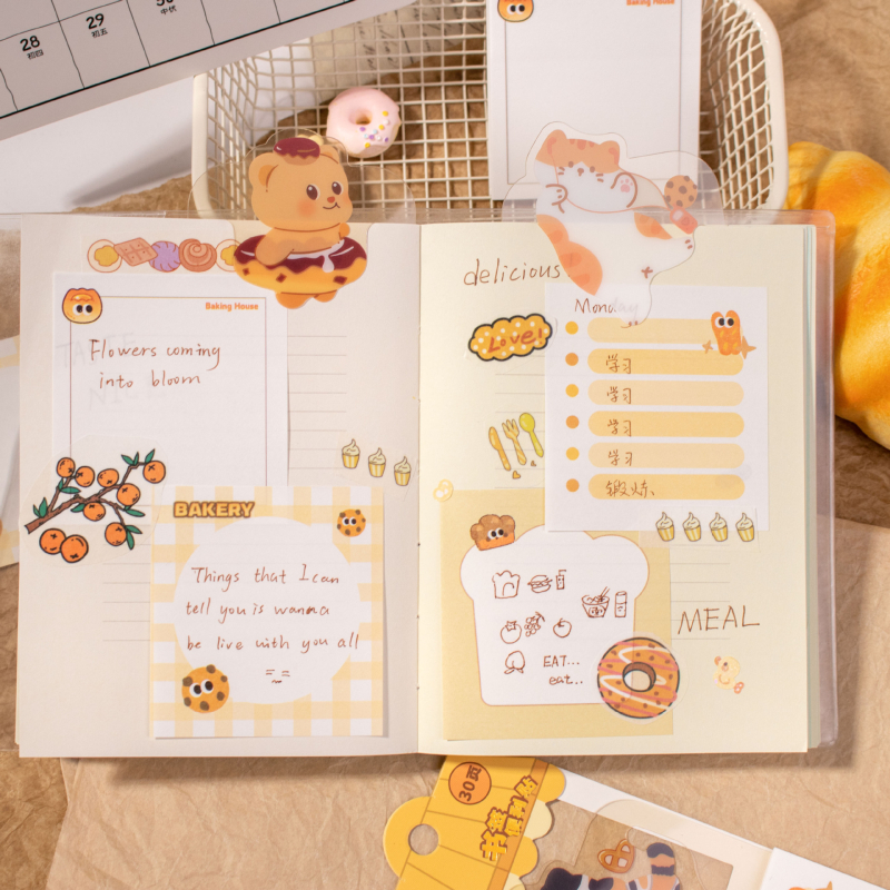 Stream Leaves note autoadezive cu design animat – notițe multifuncționale pentru elevi și birou, autoadezive, ambalare de bază