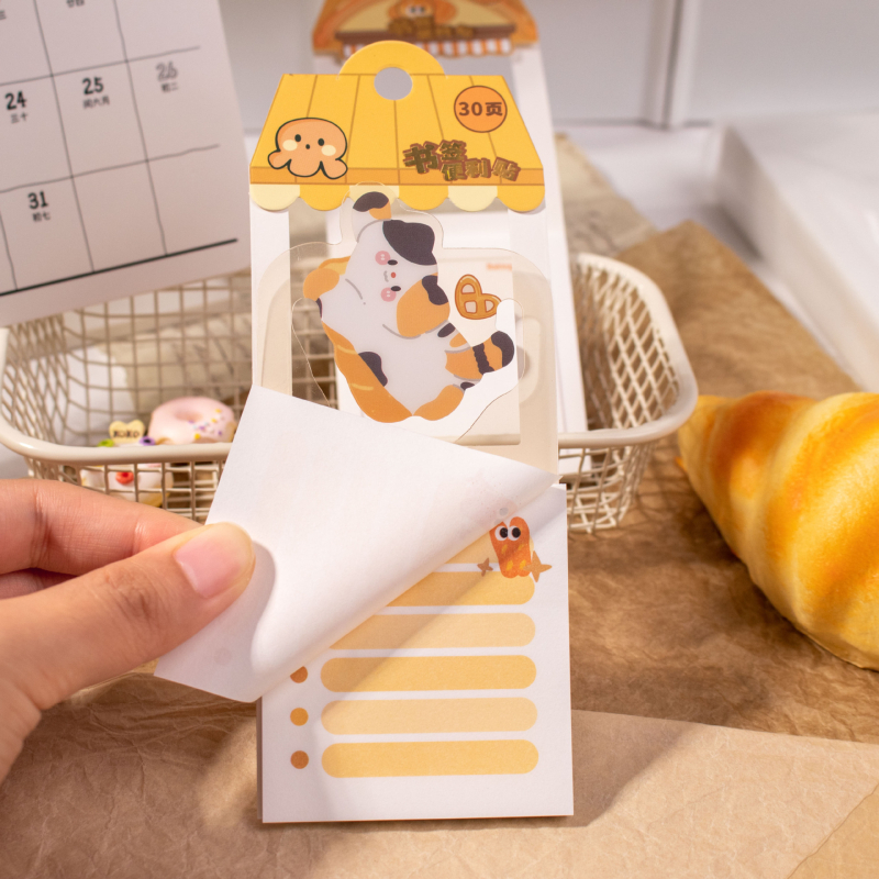 Stream Leaves note autoadezive cu design animat – notițe multifuncționale pentru elevi și birou, autoadezive, ambalare de bază