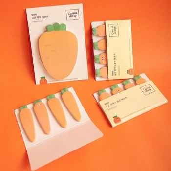 Mrkva karikatura planer s tearable post-it bez ljepila, prozirne indeksne naljepnice, marka Yuyu, 50/100 stranica, spremno za lijepljenje, IP odobrenje: Ne