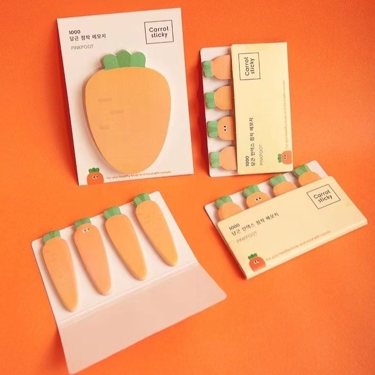 Mrkva karikatura planer s tearable post-it bez ljepila, prozirne indeksne naljepnice, marka Yuyu, 50/100 stranica, spremno za lijepljenje, IP odobrenje: Ne