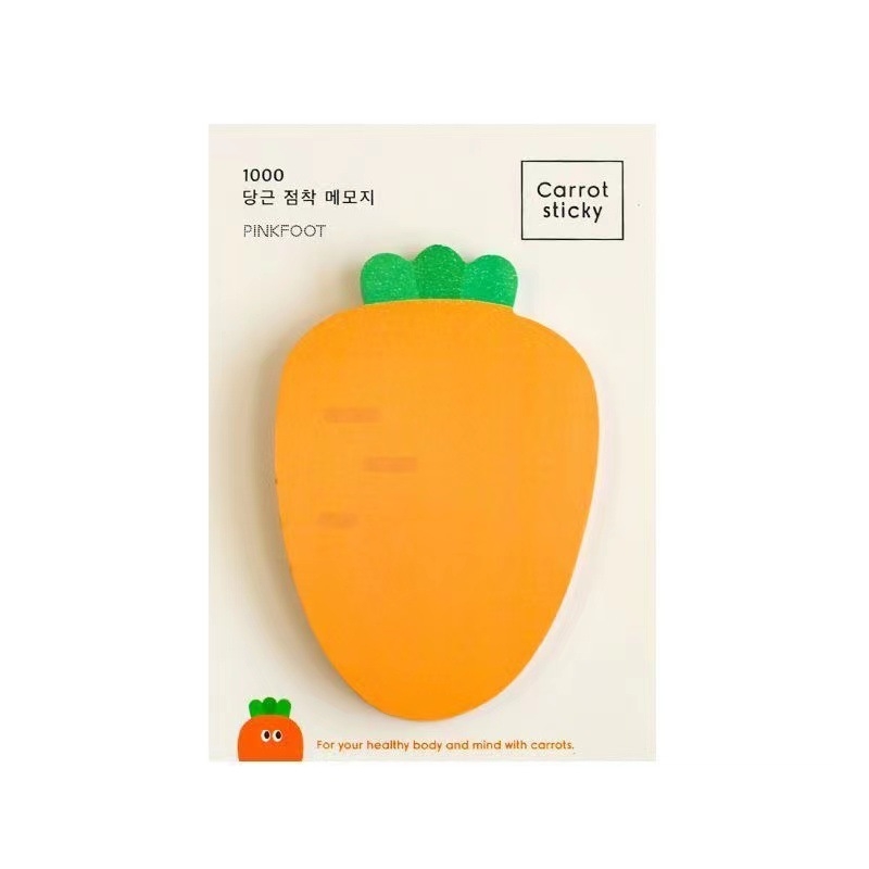 Mrkva karikatura planer s tearable post-it bez ljepila, prozirne indeksne naljepnice, marka Yuyu, 50/100 stranica, spremno za lijepljenje, IP odobrenje: Ne