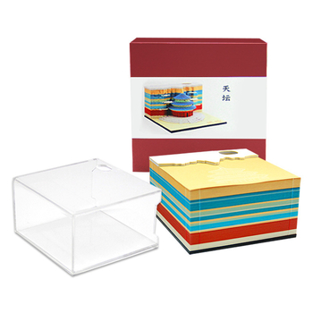 Temple of Heaven 3D αυτοκόλλητες σημειώσεις — σε σχήμα ναού, σημειώσεις που σκίζονται με το χέρι, εξώφυλλο και εσωτερικές σελίδες από ειδικό χαρτί, ακρυλική συσκευασία δώρου, δυνατότητα προσαρμογής