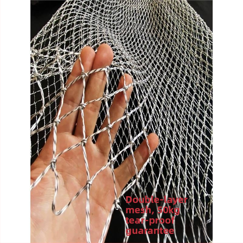 Veľká rybárska sieť s pevným nylonovým vláknom, bez slučky, hlava proti zachytávaniu, malé nylonové očká