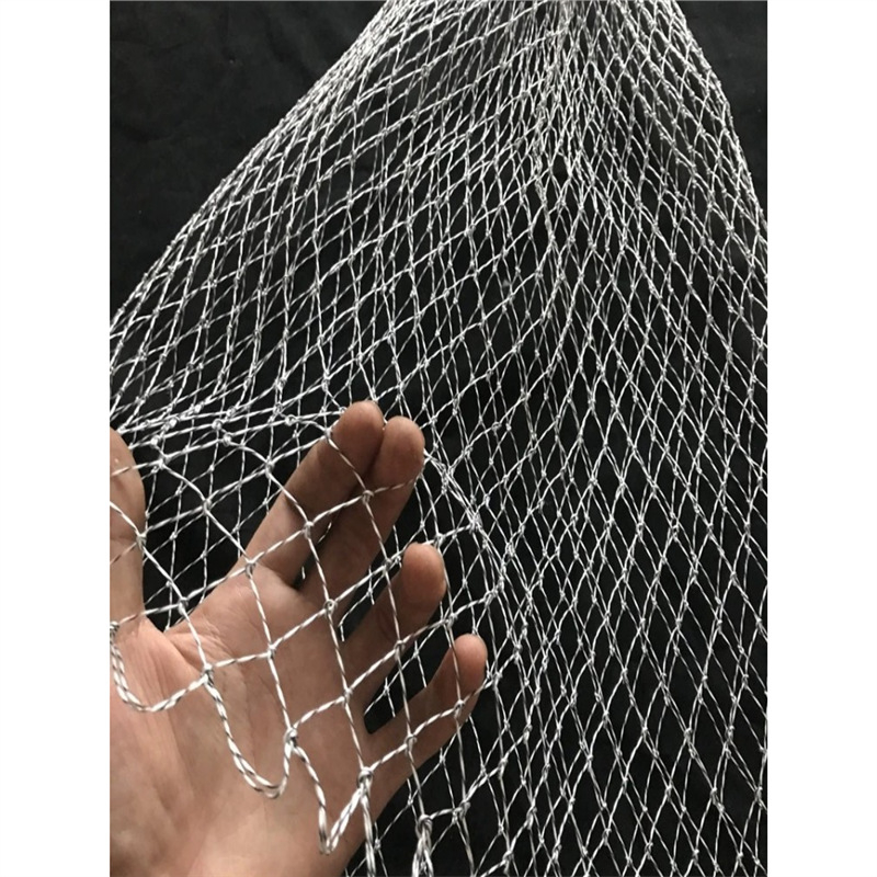 Голяма рибарска мрежа с здрав нейлонов шнур, без пръстен, глава против закачане и малки нейлонови очи