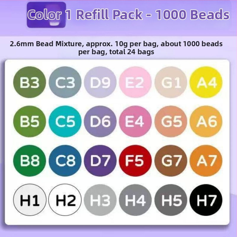 Fused Bean doplnkový balík – DIY ploché puzzle hračka, plast, pre vek 7–14 rokov