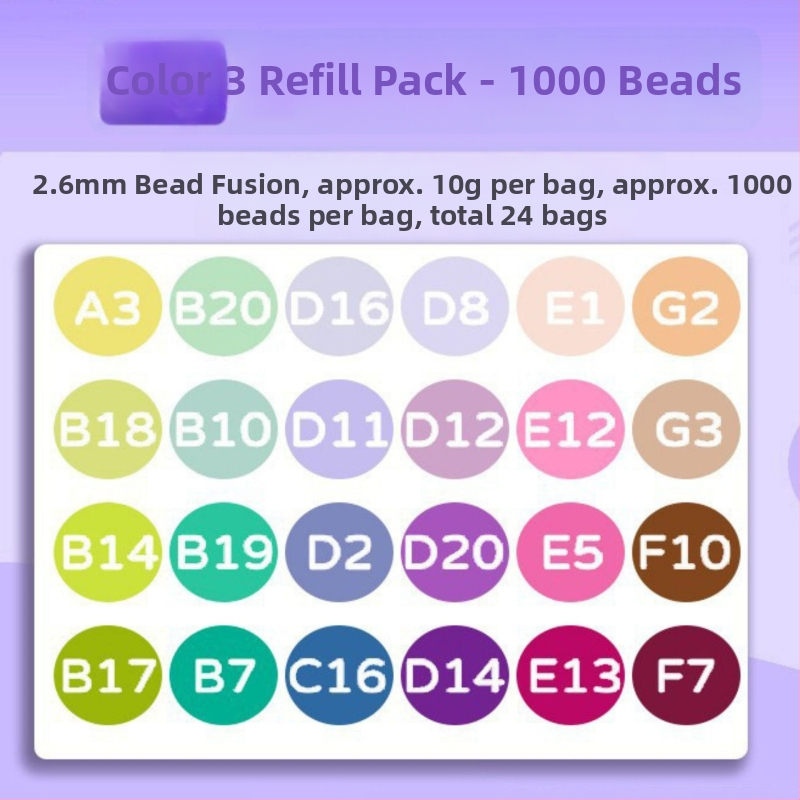 Fused Bean doplnkový balík – DIY ploché puzzle hračka, plast, pre vek 7–14 rokov