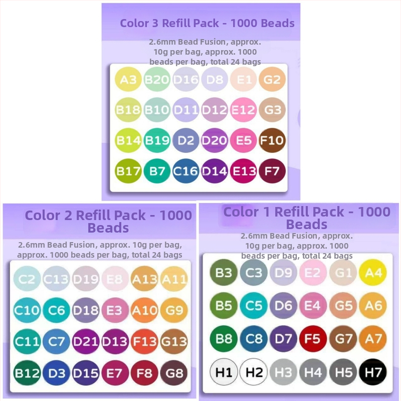 Fused Bean doplnkový balík – DIY ploché puzzle hračka, plast, pre vek 7–14 rokov