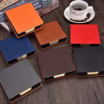 Beingmove kutija za bilješke od PU kože, model 256121, moguć ispis logotipa, kapacitet 140 bilješki