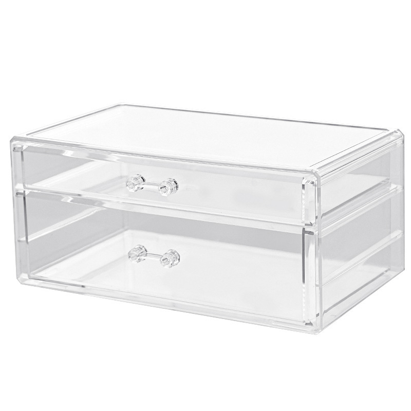 Desktop kutija za kozmetiku s jednim ladicom, plast, moderni minimalistički stil, kapacitet 1 L, pogodno za dnevni boravak ili spavaću sobu