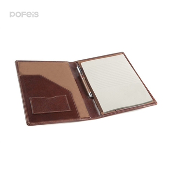 Σημειωματάριο με εξώφυλλο από γνήσιο δέρμα, δέσιμο με κόλλα, 50 σελίδες, χαρτί 40 g/m², λογότυπο εκτυπωμένο