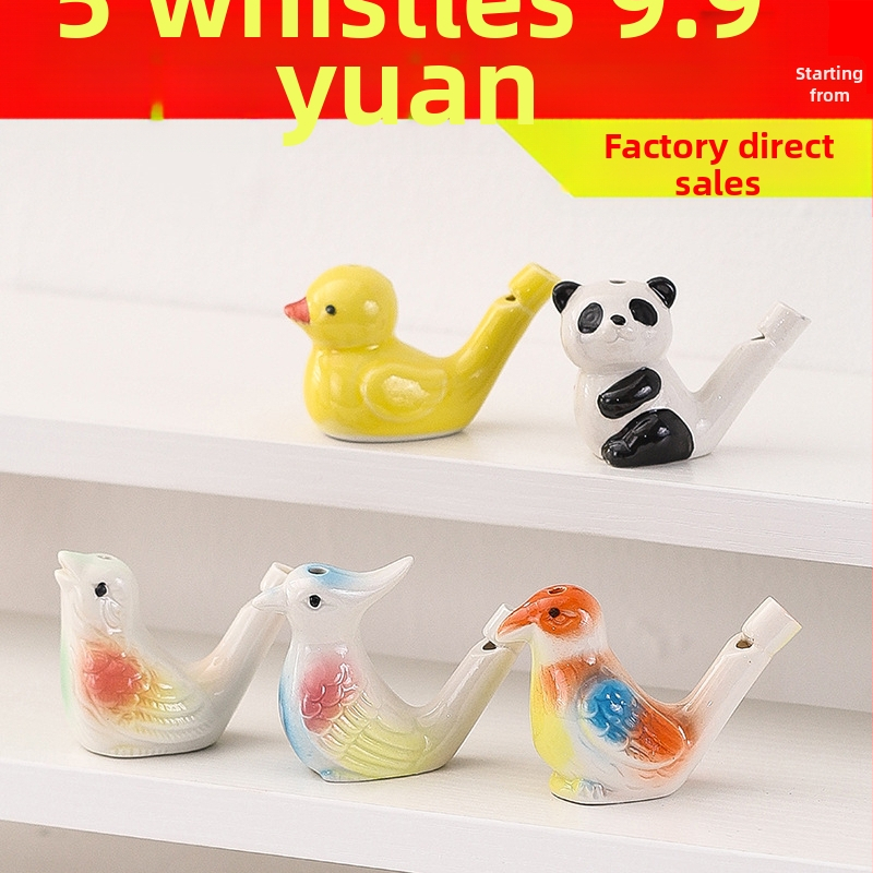 Keramická píšťalka v tvare vodného vtáka — suvenírna hračka pre turistické miesta; ideálny osobný darček pre kolegov, priateľov, deti alebo spolužiakov (Enshi); vhodné na Deň učiteľov, Deň národa a Deň dieťaťa; ideálne na cestovné spomienky, promócie a pár