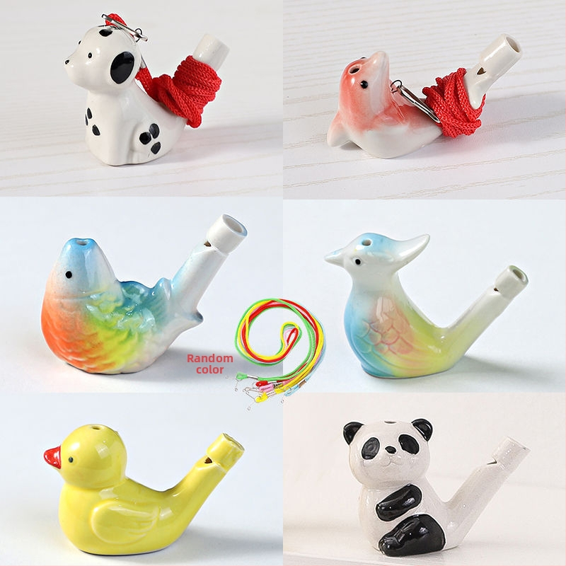 Keramická píšťalka v tvare vodného vtáka — suvenírna hračka pre turistické miesta; ideálny osobný darček pre kolegov, priateľov, deti alebo spolužiakov (Enshi); vhodné na Deň učiteľov, Deň národa a Deň dieťaťa; ideálne na cestovné spomienky, promócie a pár