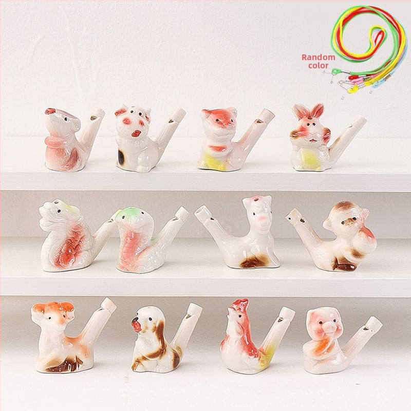 Keramická píšťalka v tvare vodného vtáka — suvenírna hračka pre turistické miesta; ideálny osobný darček pre kolegov, priateľov, deti alebo spolužiakov (Enshi); vhodné na Deň učiteľov, Deň národa a Deň dieťaťa; ideálne na cestovné spomienky, promócie a pár