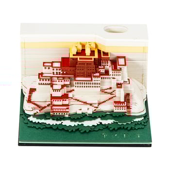 Παλάτι Ποτάλα 3D Pop-Up Σημειωματάρια – αρχιτεκτονική κατασκευή από χαρτί, προσαρμοσμένο λογότυπο, ακρυλικό κουτί δώρου, 90x90x55 mm