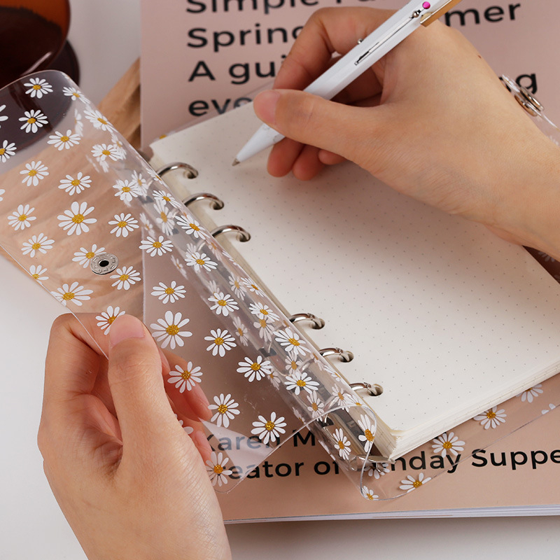 Σημειωματάριο Silver Rise με εξώφυλλο PVC, δέσιμο με ελεύθερα φύλλα, χαριτωμένο στυλ ιαπωνικό και κορεάτικο, βάρος 0,15