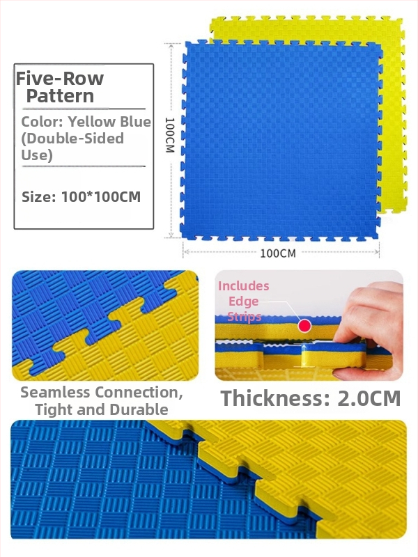 Taekwondo EVA podložka na pod s tlmením hluku a tlmením otrasov – Univerzálne použitie, balenie 5 kusov, športové podložky