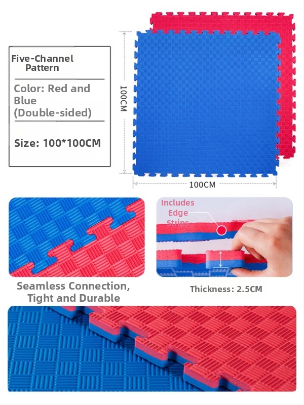 Taekwondo EVA podložka na pod s tlmením hluku a tlmením otrasov – Univerzálne použitie, balenie 5 kusov, športové podložky