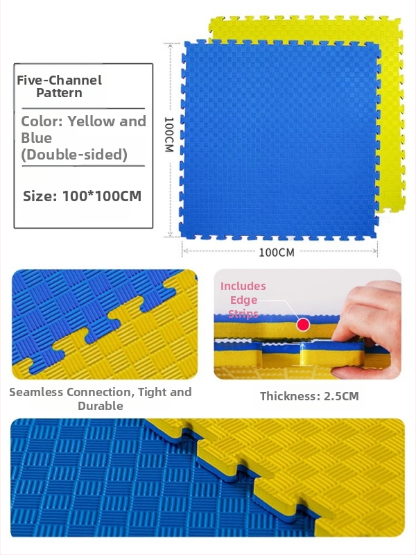 Taekwondo EVA podložka na pod s tlmením hluku a tlmením otrasov – Univerzálne použitie, balenie 5 kusov, športové podložky