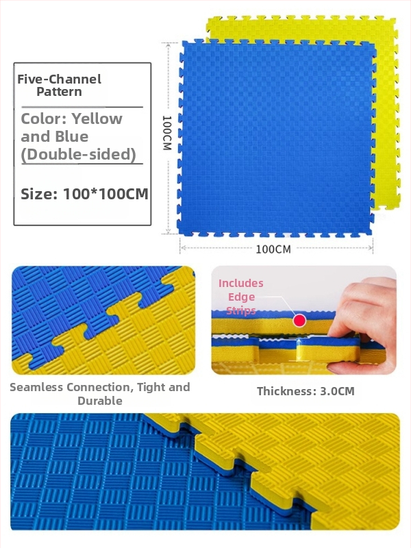 Taekwondo EVA podložka na pod s tlmením hluku a tlmením otrasov – Univerzálne použitie, balenie 5 kusov, športové podložky