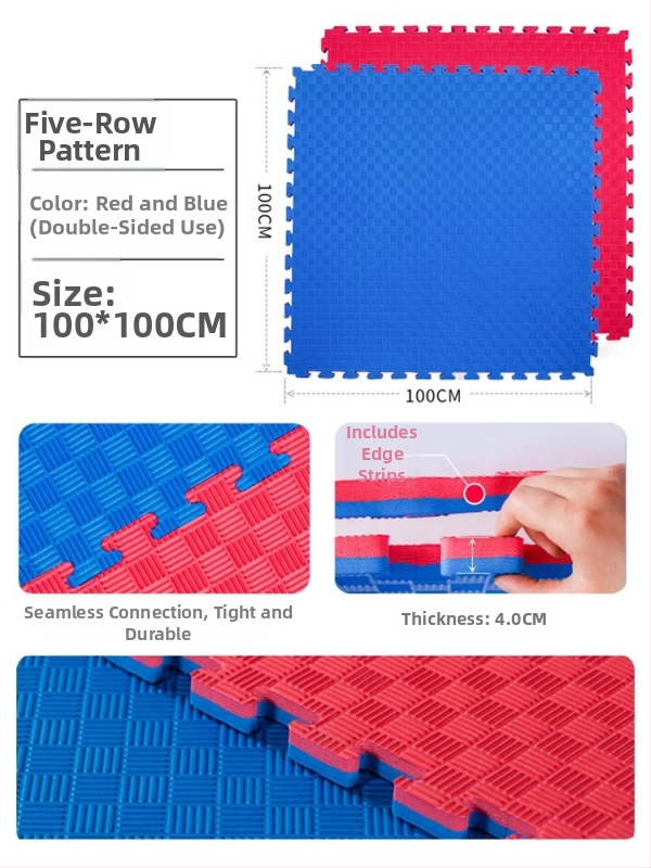 Taekwondo EVA podložka na pod s tlmením hluku a tlmením otrasov – Univerzálne použitie, balenie 5 kusov, športové podložky