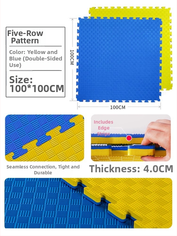 Taekwondo EVA podložka na pod s tlmením hluku a tlmením otrasov – Univerzálne použitie, balenie 5 kusov, športové podložky