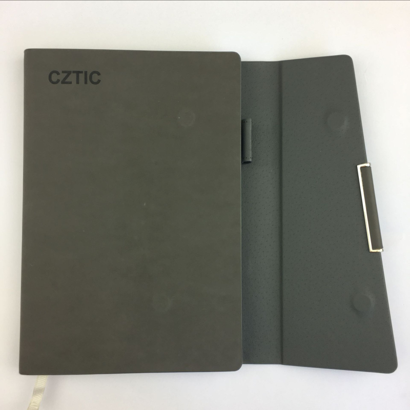 Jurnal de buzunar cu copertă din piele sintetică, legare cu sârmă, hârtie bej ecologică din pădure, 80 g/m², 100 pagini