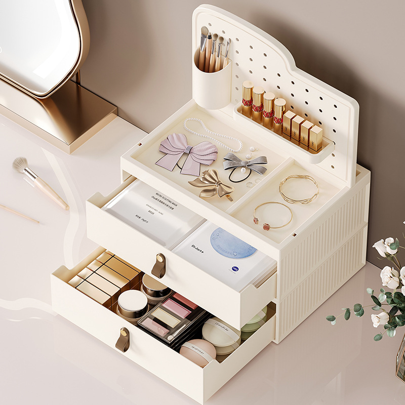 Desktop organizer za šminku s poklopcem – Materijal PP; Tip ladice; Otvaranje i zatvaranje: Flip Cover; Personalizirano ispis logotipa; Prilagođena obrada