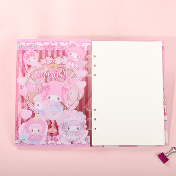 Caiet cu copertă acrilică, legare cu foi detașabile, hârtie din pulpă de lemn, 40 g/m², până la 50 de pagini