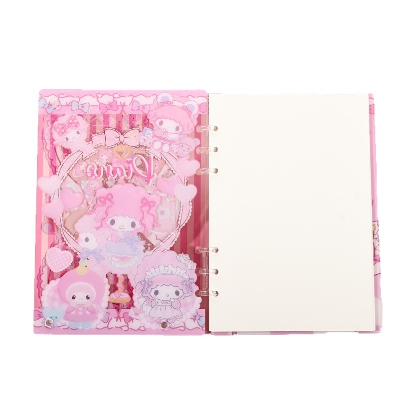 Caiet cu copertă acrilică, legare cu foi detașabile, hârtie din pulpă de lemn, 40 g/m², până la 50 de pagini