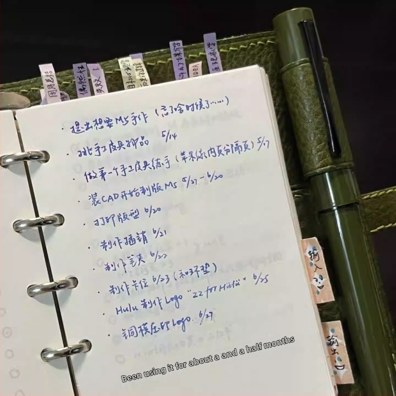 Caiet cu copertă PU din piele, legare tip binder, hârtie 40 g, 1–50 pagini, stil birou de afaceri, portabil