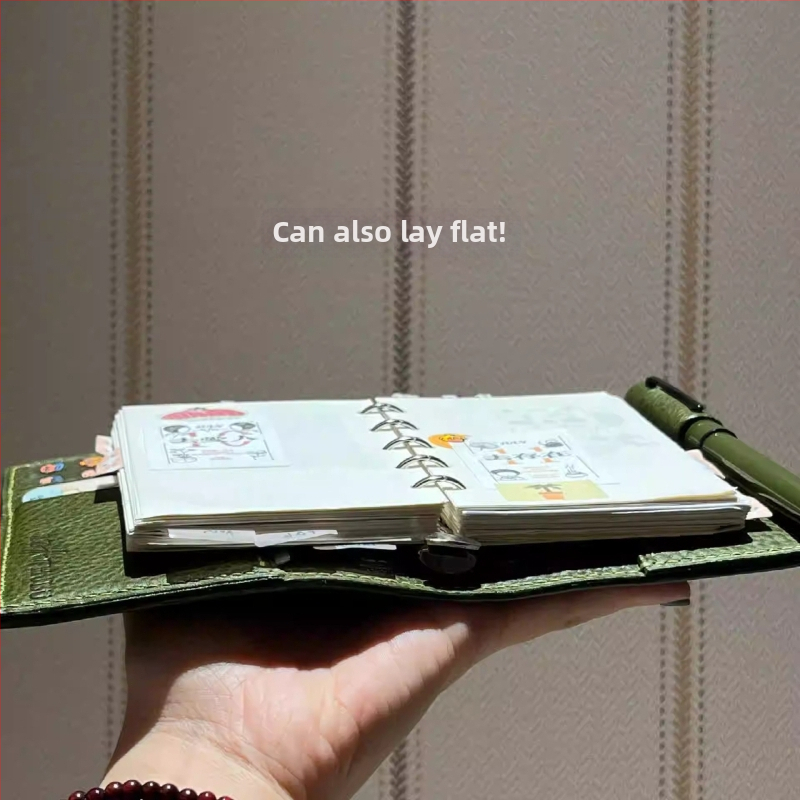 Caiet cu copertă PU din piele, legare tip binder, hârtie 40 g, 1–50 pagini, stil birou de afaceri, portabil