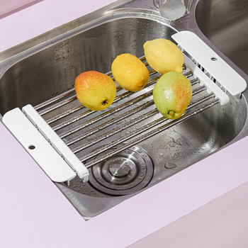 Plošna proširiva sušionica za sudoper od nehrđajućeg čelika – odvodna polica, višenamjenski kuhinjski alat