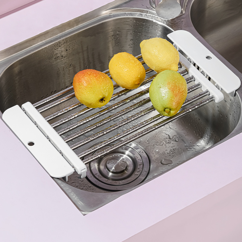 Plošna proširiva sušionica za sudoper od nehrđajućeg čelika – odvodna polica, višenamjenski kuhinjski alat