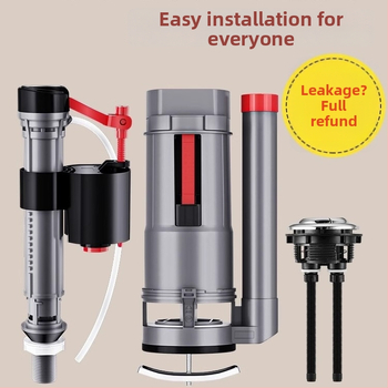 Set ventila spremnika WC: ulazni ventil, odvodni ventil i pluta – univerzalni američki stil (PP materijal, CE certifikat, Značka: Druga)