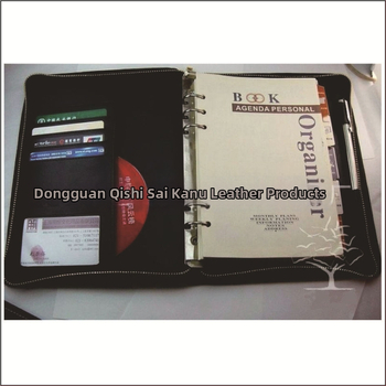 Jurnal universal cu fermoar din piele/PU, foi Forest, 80gsm, accesorii din oțel inoxidabil