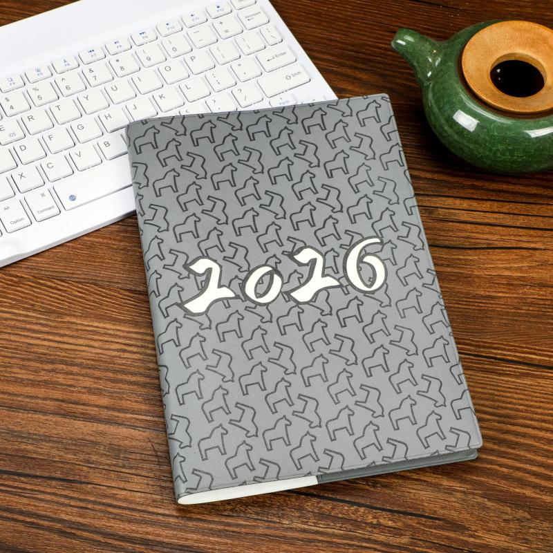 Planner personalizat și jurnal cu husă din piele PU, ștanțare aurie, buzunar pentru card