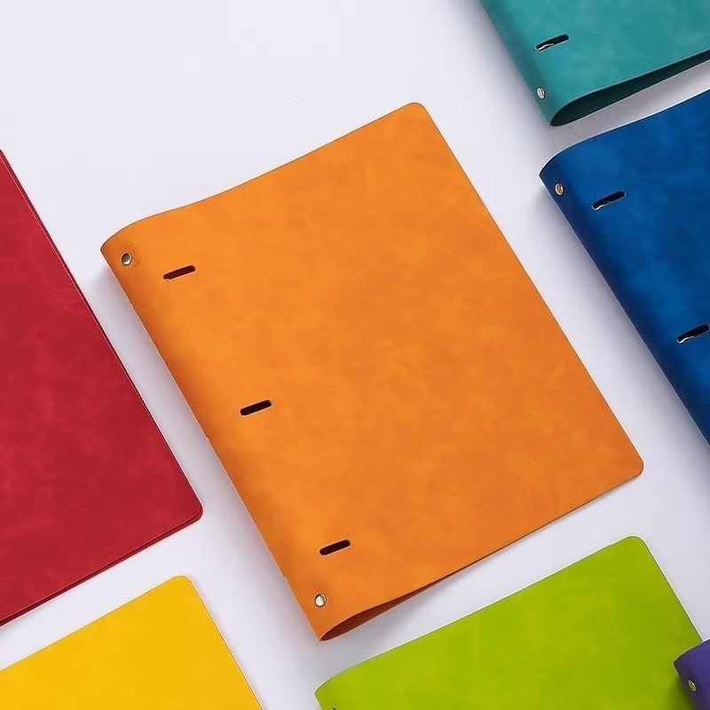 Caiet profesional din piele ecologică, copertă din piele naturală și ecologică, legare cu clemă de găuri, Dowling hârtie 80 g, model ZP-1017A