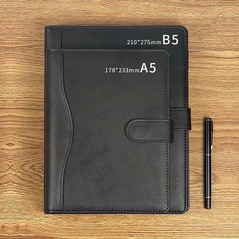 Caiet cu clemă pentru găuri, copertă din piele artificială, 100 de pagini, Dowling hârtie 80 g