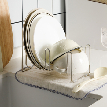 Κάθετος δίσκος πιάτων από ανοξείδωτο ατσάλι 304 με πολλαπλά διαμερίσματα για στέγνωμα και θήκη ποτηριών για τον πάγκο