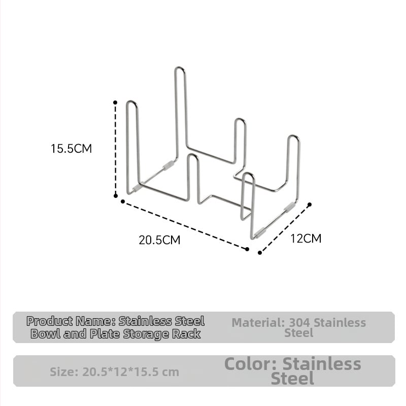 Κάθετος δίσκος πιάτων από ανοξείδωτο ατσάλι 304 με πολλαπλά διαμερίσματα για στέγνωμα και θήκη ποτηριών για τον πάγκο