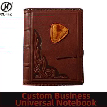 Caiet din piele cu 6 găuri și clips, foi detașabile, hârtie Dowling 80 g, clemă din oțel inoxidabil