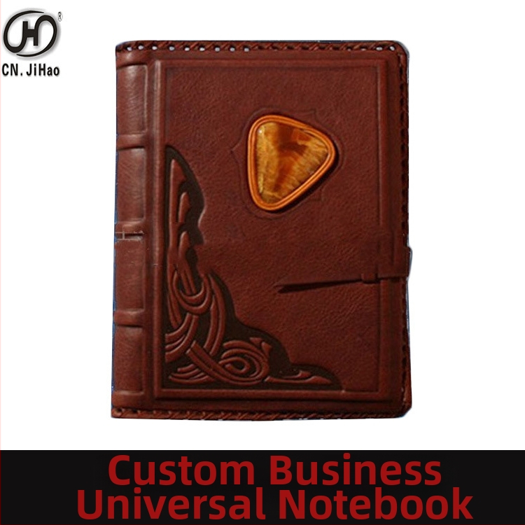 Caiet din piele cu 6 găuri și clips, foi detașabile, hârtie Dowling 80 g, clemă din oțel inoxidabil