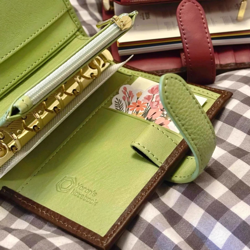 Notebook M5 cu legare în inele, copertă din piele artificială, hârtie din pulpă de lemn, greutate hârtie 40 g, stil nișă