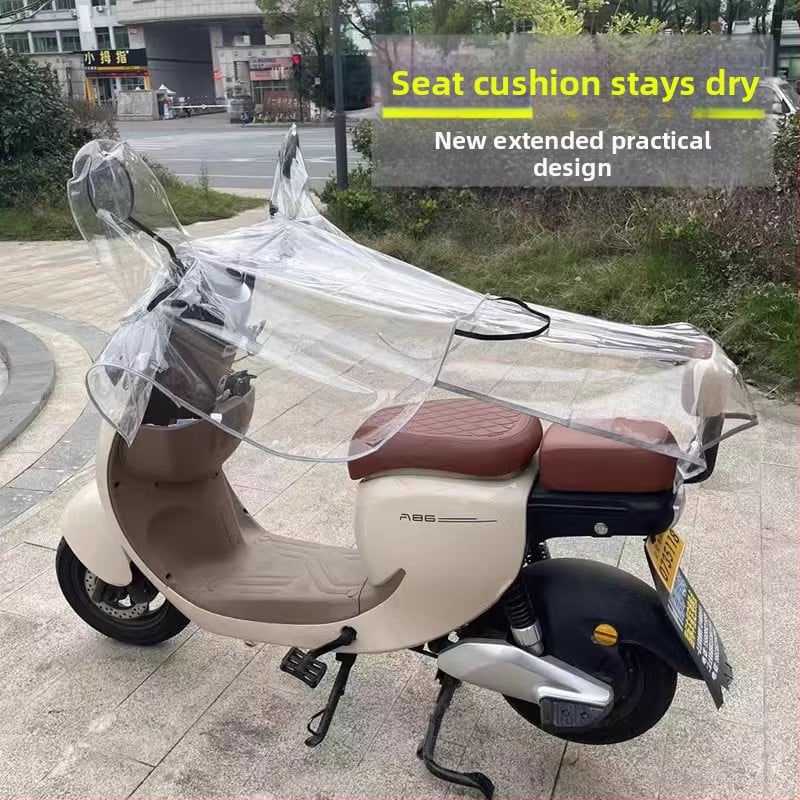 Husă de ploaie pentru biciclete electrice și motociclete, pânză PVC, impermeabilă, reutilizabilă, compatibilă cu tricicluri, demontare manuală
