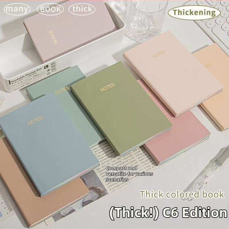 Caiet din piele C6 cu legătură Lock-Line, hârtie 75 g, dimensiunea interioară a paginii 156 × 105 mm