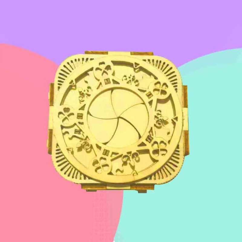 Drevená 3D LED hudobná šperkovnica – ručne zložená, nový čínsky štýl, model 125543