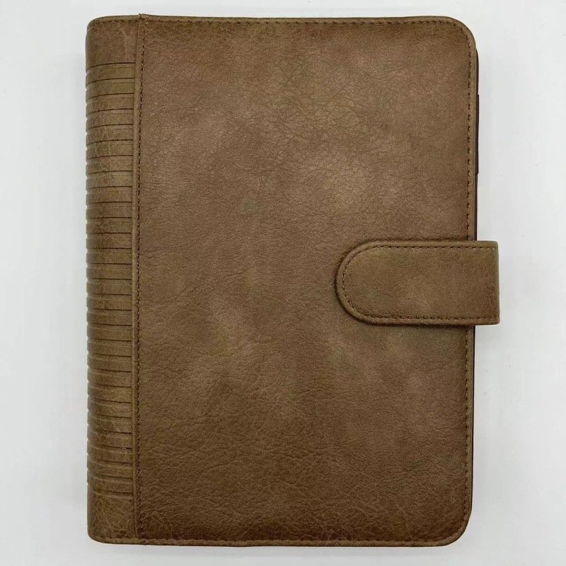 Caiet PU multifuncțional cu legare personalizabilă, hârtie neutră în interior, fixare din oțel inoxidabil, model EL-75019